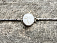 Hand Carved Moon Goddess 925 Silver Handmade Bracelet