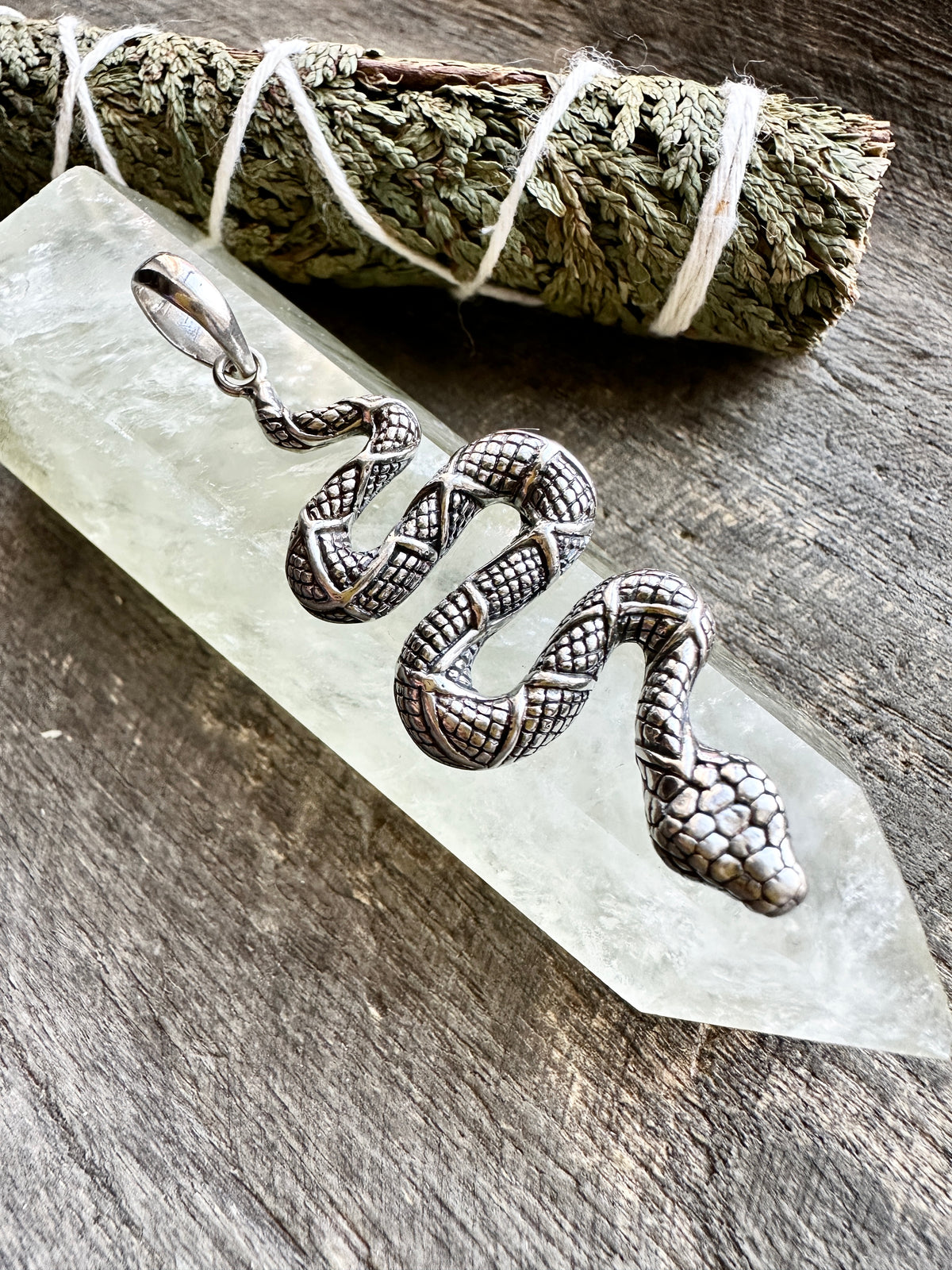 Serpent's Elegance: Sterling Silver Snake Pendant - Handcrafted Reptilian Charm for Unique Style and Symbolic Power