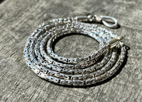 Handmade 2mm Solid Sterling 925 Silver Byzantine Borobudur Chain 23 1/2 inches - Classic Traditional Oriental