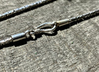 Handmade 2mm Solid Sterling 925 Silver Byzantine Borobudur Chain 23 1/2 inches - Classic Traditional Oriental
