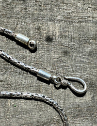 Handmade 2mm Solid Sterling 925 Silver Byzantine Borobudur Chain 23 1/2 inches - Classic Traditional Oriental