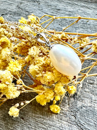 Ocean's Treasure: Freshwater Natural Pearl in Solid 925 Silver Pendant Necklace