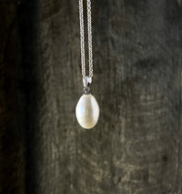 Ocean's Treasure: Freshwater Natural Pearl in Solid 925 Silver Pendant Necklace