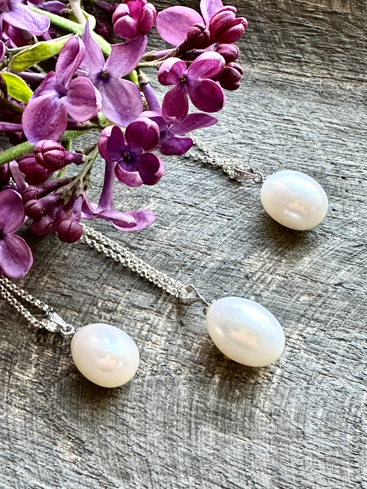 Ocean's Treasure: Freshwater Natural Pearl in Solid 925 Silver Pendant Necklace