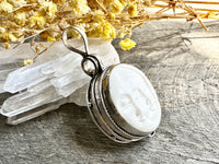 Hand Carved Sacred Triple Goddess Locket Pendant: Maiden, Mother and Crone | Genuine 925 Silver