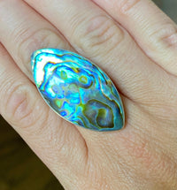 Abalone Shell 925 Silver Handmade Ring Adjustable