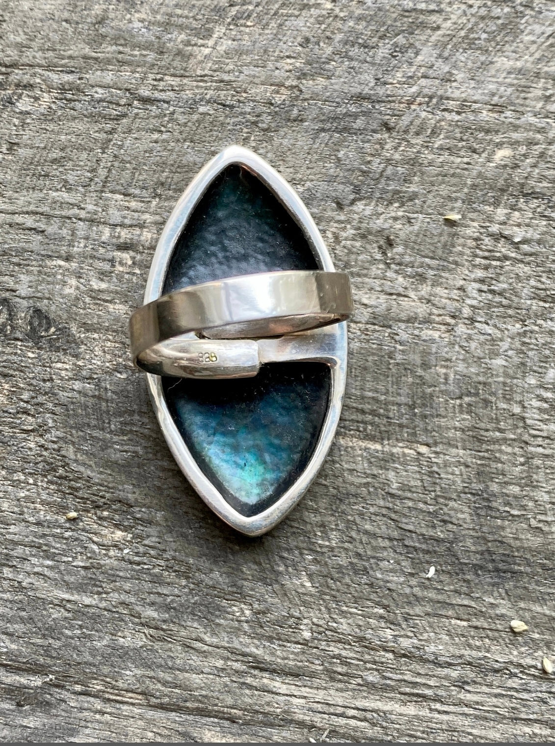 Abalone Shell 925 Silver Handmade Ring Adjustable