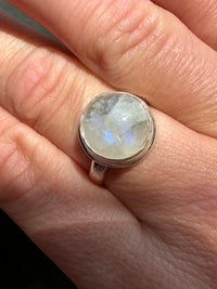 Mystic Moonbeam: Handcrafted Full Moon Moonstone Ring in Solid 925 Silver
