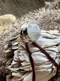 Mystic Moonbeam: Handcrafted Full Moon Moonstone Ring in Solid 925 Silver