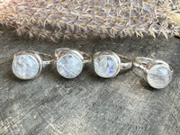 Mystic Moonbeam: Handcrafted Full Moon Moonstone Ring in Solid 925 Silver