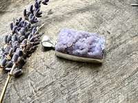 Vineyard Symphony: Handcrafted Rectangle Grape Agate Pendant
