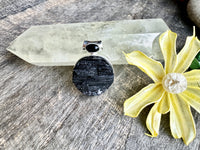 Black Tourmaline With Black Onyx 925 Solid Silver Pendant