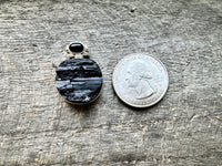 Black Tourmaline With Black Onyx 925 Solid Silver Pendant