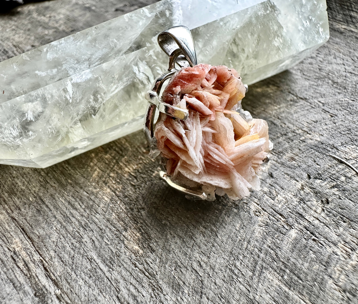 Artisan Crafted 925 Sterling Silver Pendant with Natural Vanadinite Crystal – Harnessing Earth's Elemental Beauty