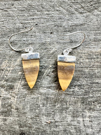 Tiger's Eye Point Earrings: Handmade 925 Silver Elegance for a Touch of Natural Beauty