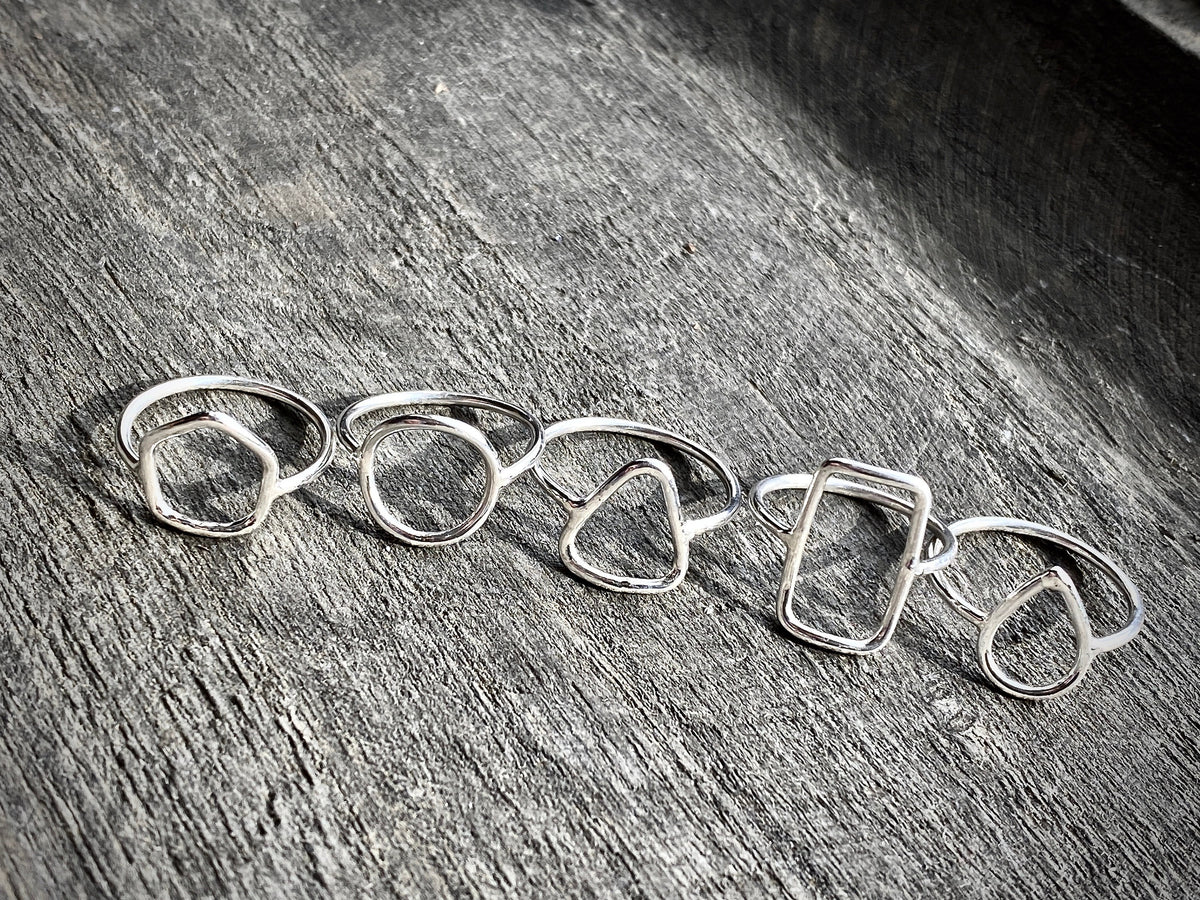 Silver Rings  Geometric  Teardrop   Sterling Silver Handmade Jewelry