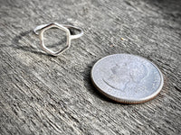 Silver Rings  Geometric  Hexagon   Sterling Silver Handmade Jewelry