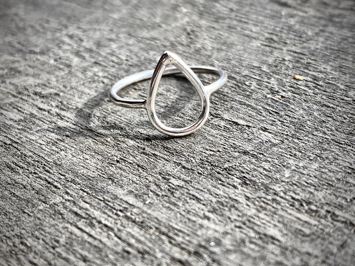 Silver Rings  Geometric  Teardrop   Sterling Silver Handmade Jewelry