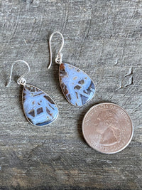 Tube Agate 925 Silver Handmade Earrings - Crystal Healing Meditation