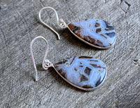 Tube Agate 925 Silver Handmade Earrings - Crystal Healing Meditation