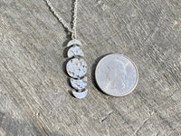 Moon Phase Vertical 925 Silver Pendant and Chain - Crystal Healing Meditation
