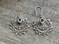 Boho Blue Topaz 925 Silver Handmade Earrings - Crystal Healing Meditation