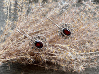 Gorgeous Garnet Classic 925 Silver Earrings - Crystal Healing Meditation