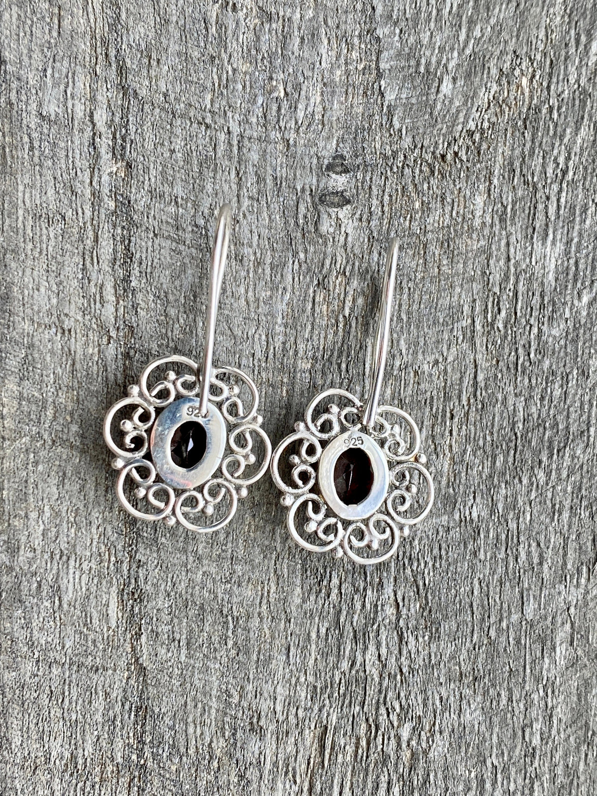 Gorgeous Garnet Classic 925 Silver Earrings - Crystal Healing Meditation