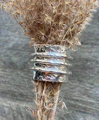 Silver Hammered Handmade Ring - Crystal Healing Meditation