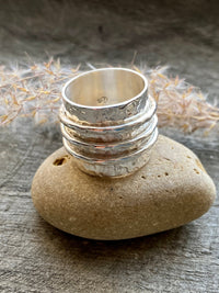 Silver Hammered Handmade Ring - Crystal Healing Meditation