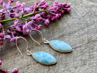 Larimar 925 Sterling Silver Earrings Handmade Sterling Silver Jewelry - Crystal Healing, Meditation