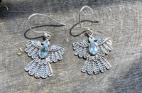 Eagle Blue Topaz 925 Silver Handmade Earrings - Crystal Healing Meditation