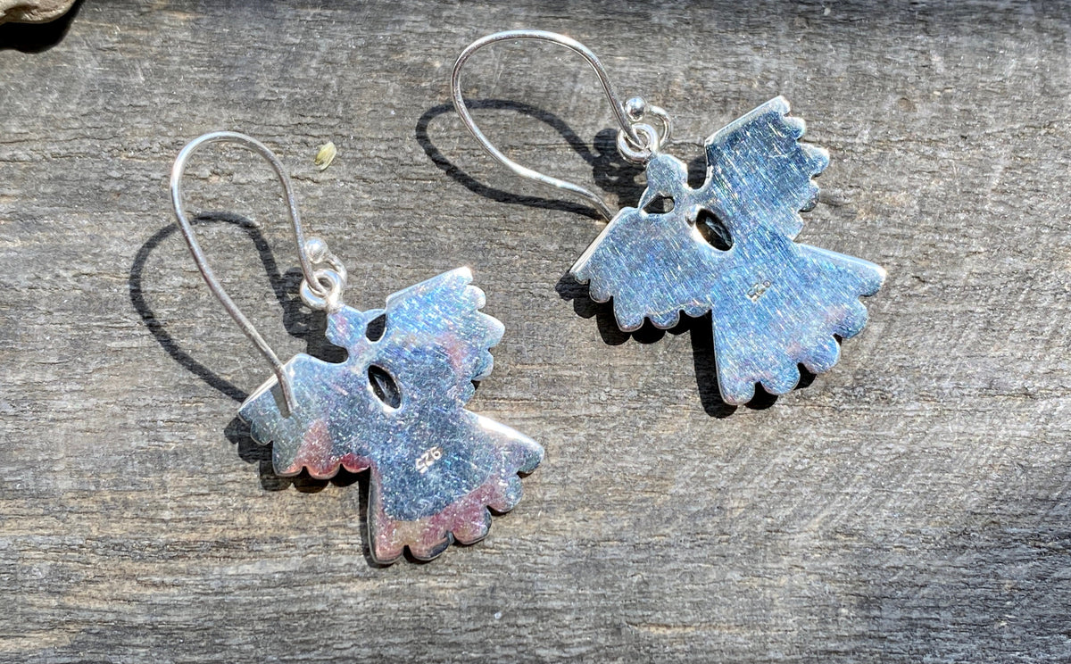 Eagle Blue Topaz 925 Silver Handmade Earrings - Crystal Healing Meditation