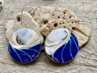 Shell and With Resin 925 Silver Handmade Earrings - Crystal Healing Meditation