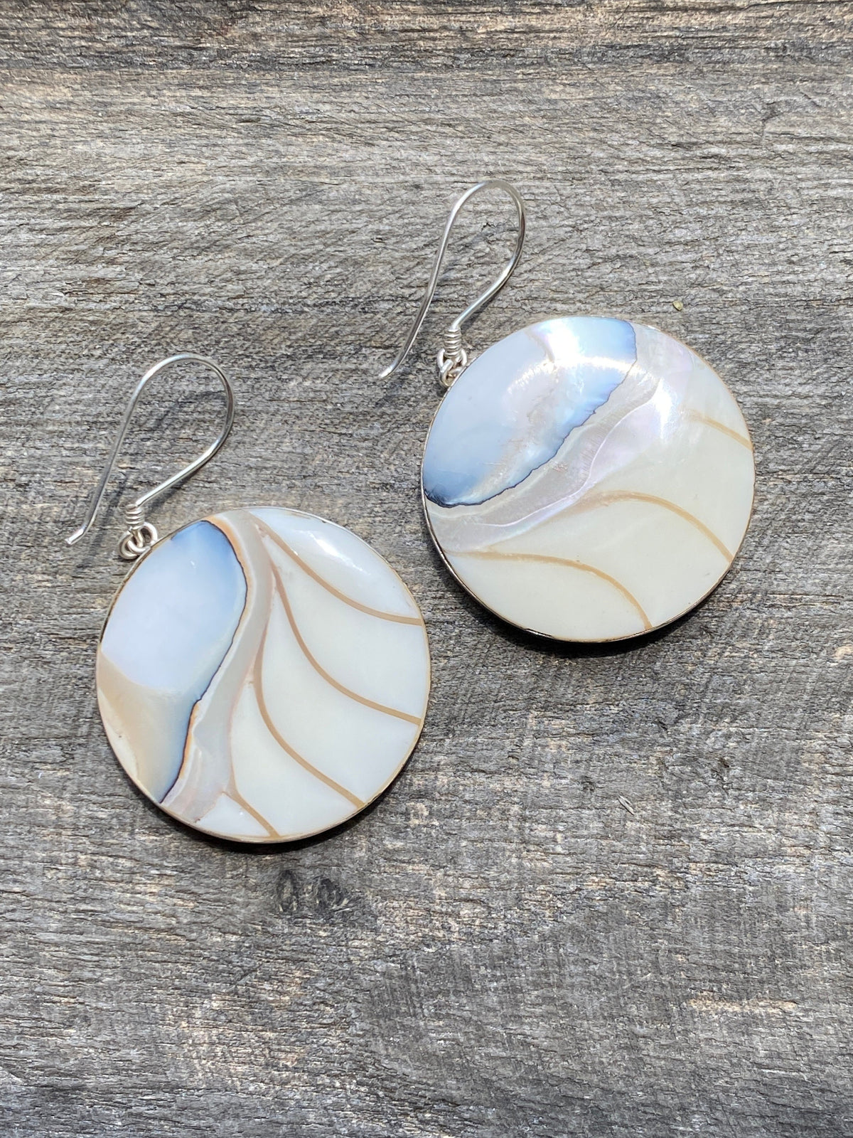 Shell and With Resin 925 Silver Handmade Earrings - Crystal Healing Meditation