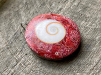 Beautiful Shiva Eye Sand and Coconut Shell Handmade Pendant - Healing Meditation