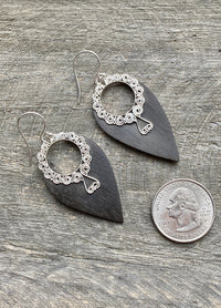 Beautiful Sonokeling Wood Handmade 925 Silver Earrings