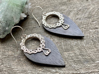 Beautiful Sonokeling Wood Handmade 925 Silver Earrings