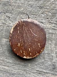 Beautiful Shiva Eye Sand and Coconut Shell Handmade Pendant - Healing Meditation