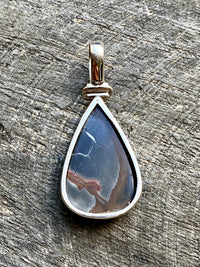 Septarian Lightning Stone 925 Silver Handmade Pendant - Crystal Healing Meditation