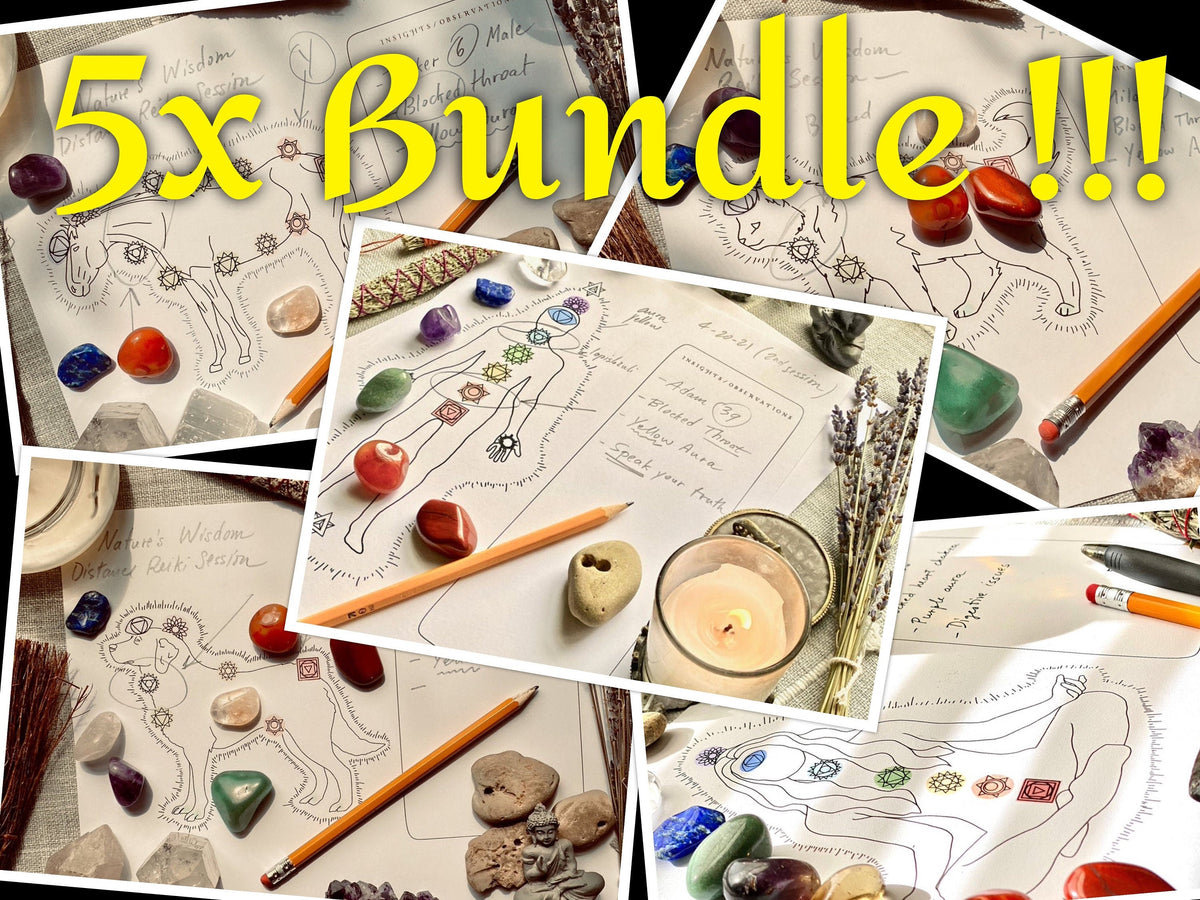 5 BUNDLE! Distance Reiki Chakra Healing Board Printable Template - Crystal Healing Meditation DIGITAL FILE