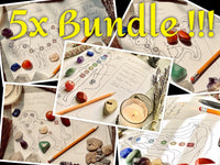 5 BUNDLE! Distance Reiki Chakra Healing Board Printable Template - Crystal Healing Meditation DIGITAL FILE