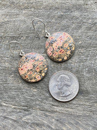 Leopard Skin Jasper 925 Silver Earrings Handmade Sterling Silver Jewelry - Crystal Healing, Meditation