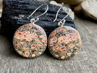 Leopard Skin Jasper 925 Silver Earrings Handmade Sterling Silver Jewelry - Crystal Healing, Meditation