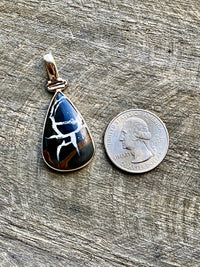Septarian Lightning Stone 925 Silver Handmade Pendant - Crystal Healing Meditation