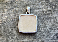 Square Psilomelane Dendrite 925 Silver Pendant Handmade Jewelry - Crystal Healing, Meditation
