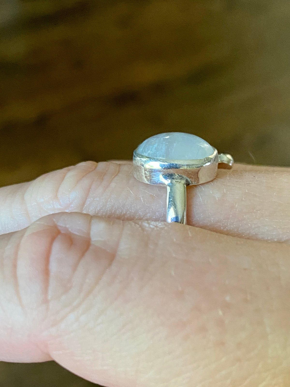 Moonstone and Sun 925 Silver Ring Size 7.5 - Crystal Healing Meditation
