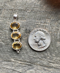 Trilogy Citrine Solid Silver Handmade - Crystal Healing Meditation