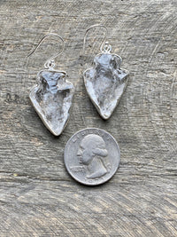 Arrowhead Fire and Ice Quartz 925 Sterling Silver Earrings Handmade Sterling Silver Jewelry - Crystal Healing, Meditation