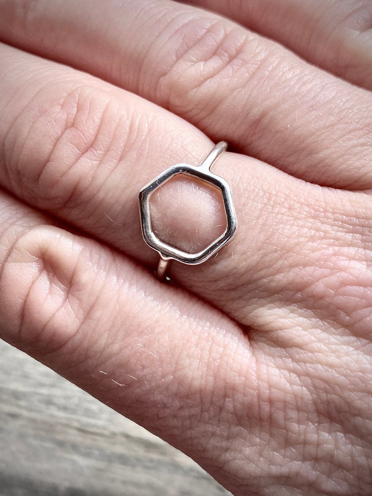 Silver Rings  Geometric  Hexagon   Sterling Silver Handmade Jewelry